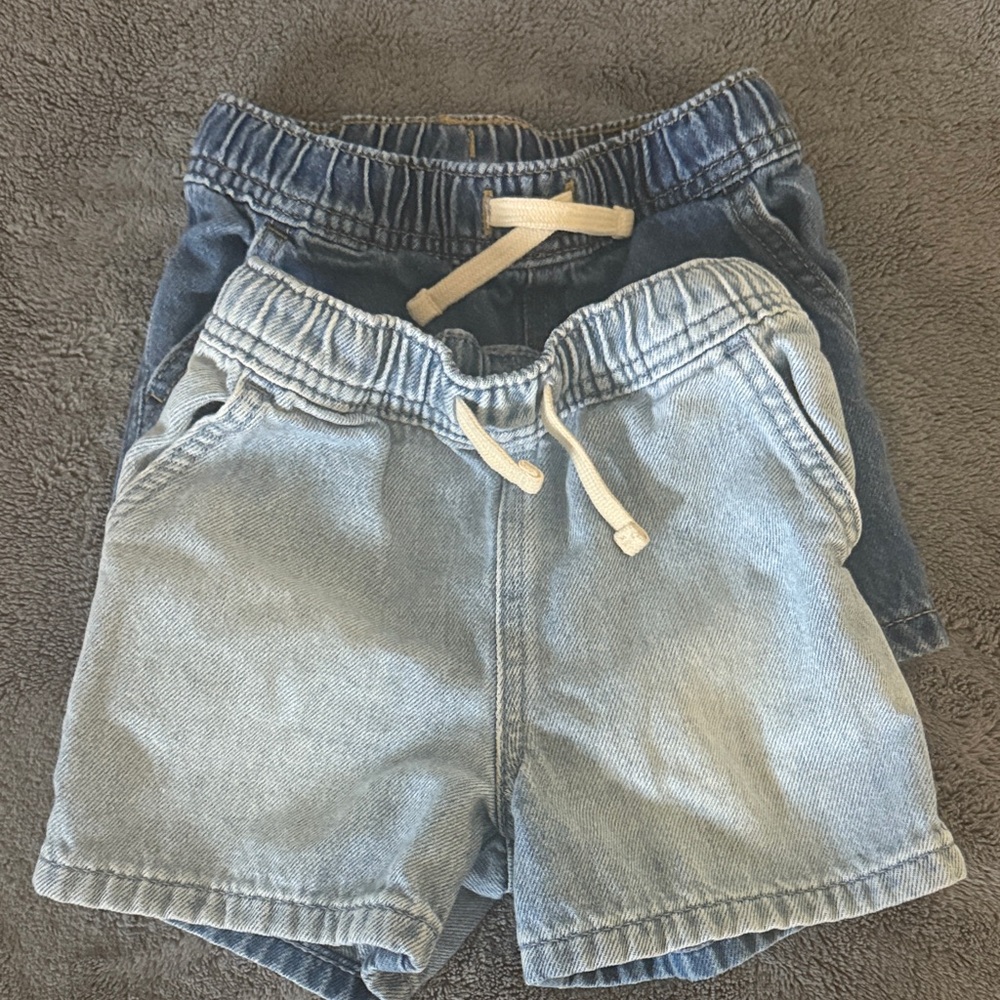 2 Pack Cat&Jack Denim Kids Shorts Set - Light Blue and Dark Blue